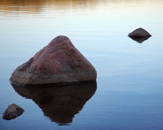 Rocks Reflected in Water